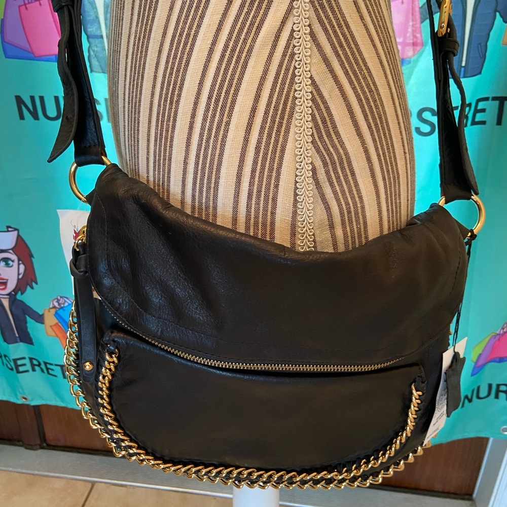 Sabina New York Black genuine Leather Crossbody/Messenger Bag NWT - Picture 14 of 16